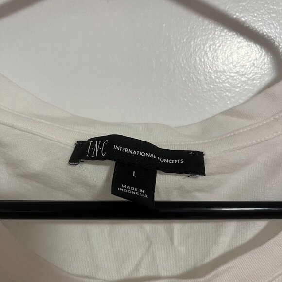 NWT INC International Concepts White Top with Pearl Sleeve - Picture 4 of 6